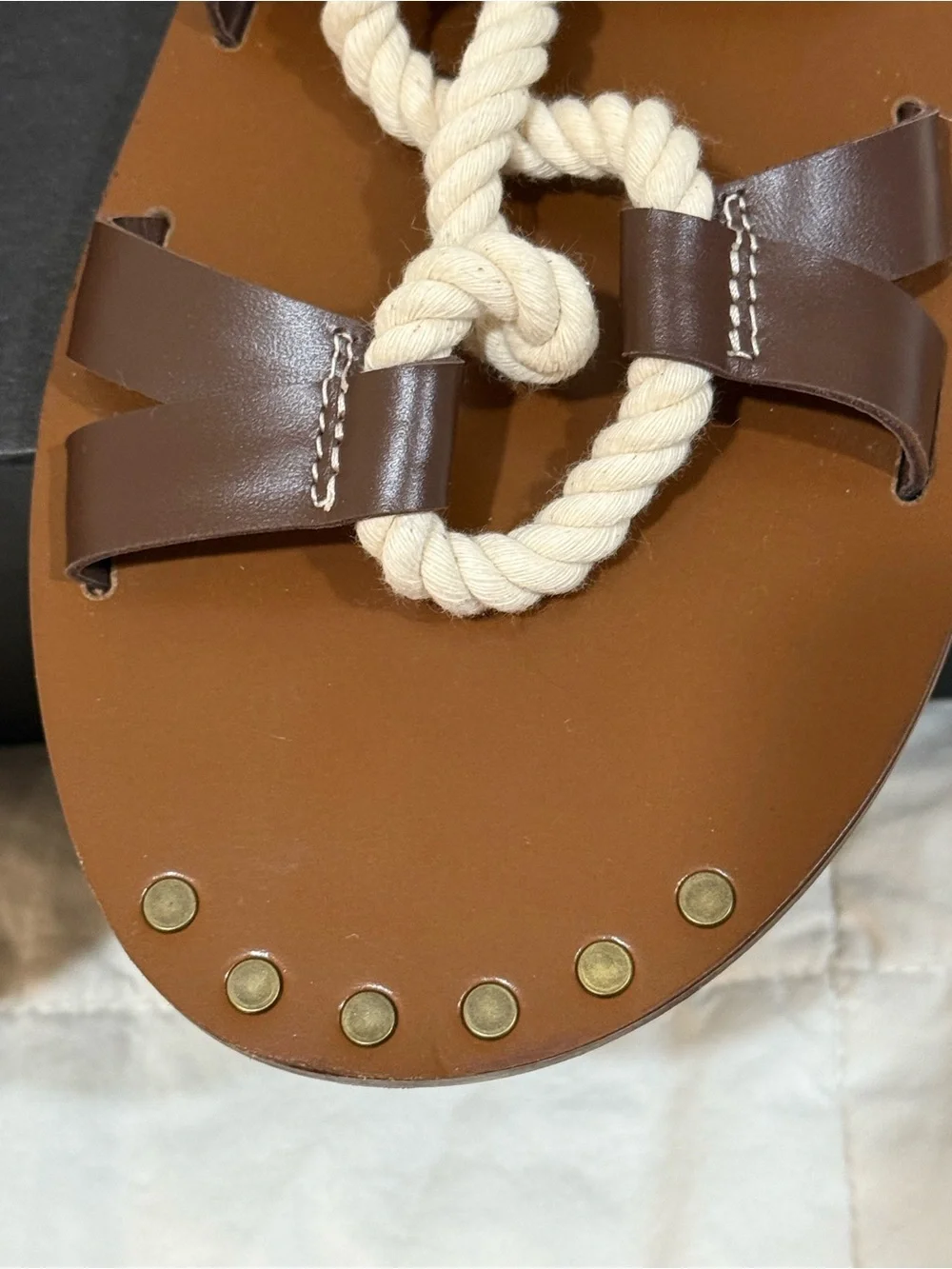 J. Crew Women's Brown Leather Rope Lace up Gladiator Sandals New
